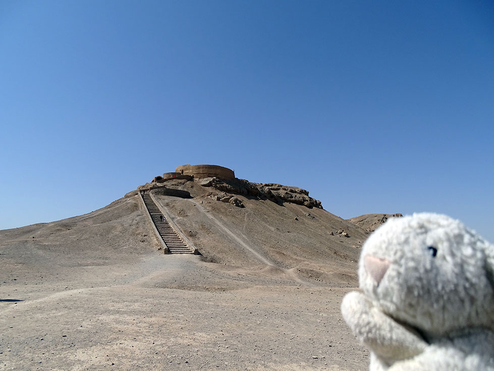 Leo's Rabbit visits Towers of Silence in Yazd, Iran.