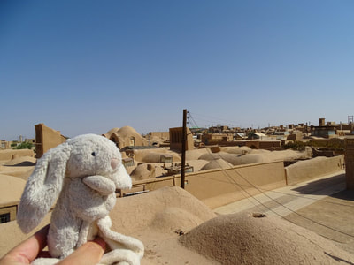 View from a rooftop of an ancient mud house in Mazraeh Kalantar, a small desert village near Yazd