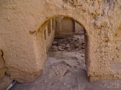 Inside an ancient mud house in Mazraeh Kalantar, a small desert village near Yazd