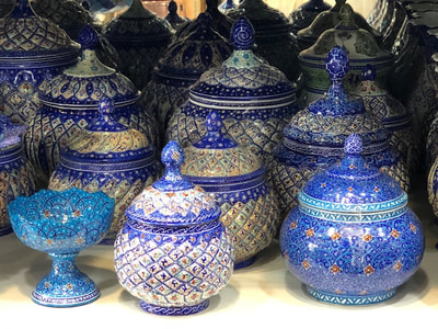 Beautiful pottery at Aria Shop - Iran Handicraft Center